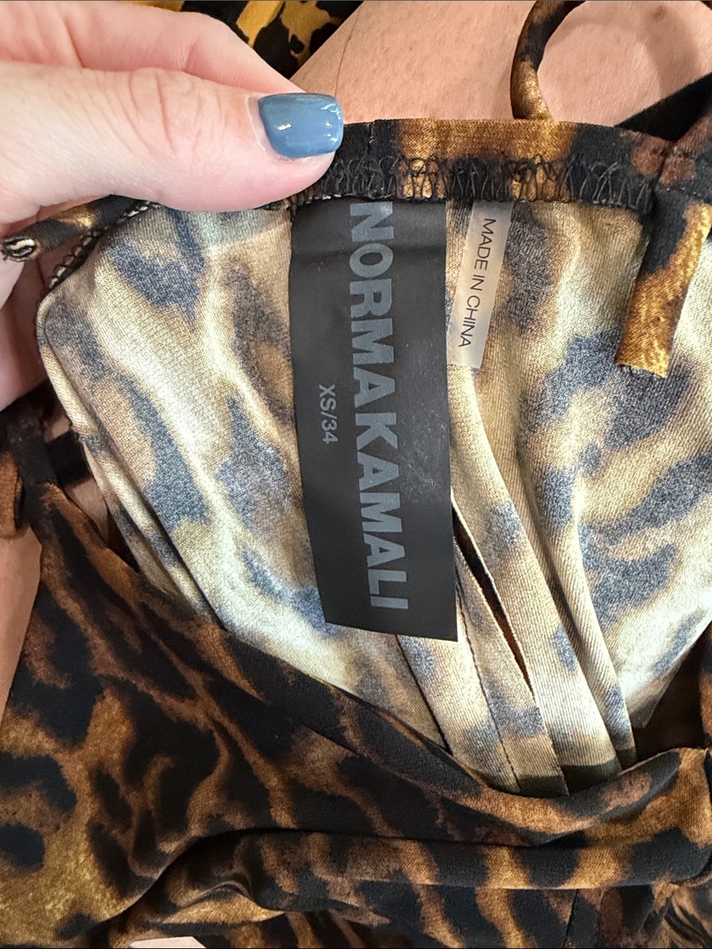 Leopard Print Spaghetti-Strap Jumpsuit in Brown (XS) never worn - Picture 3 of 3